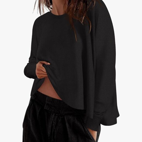 Small Oversized Black Top Swestshirt - Picture 1 of 2